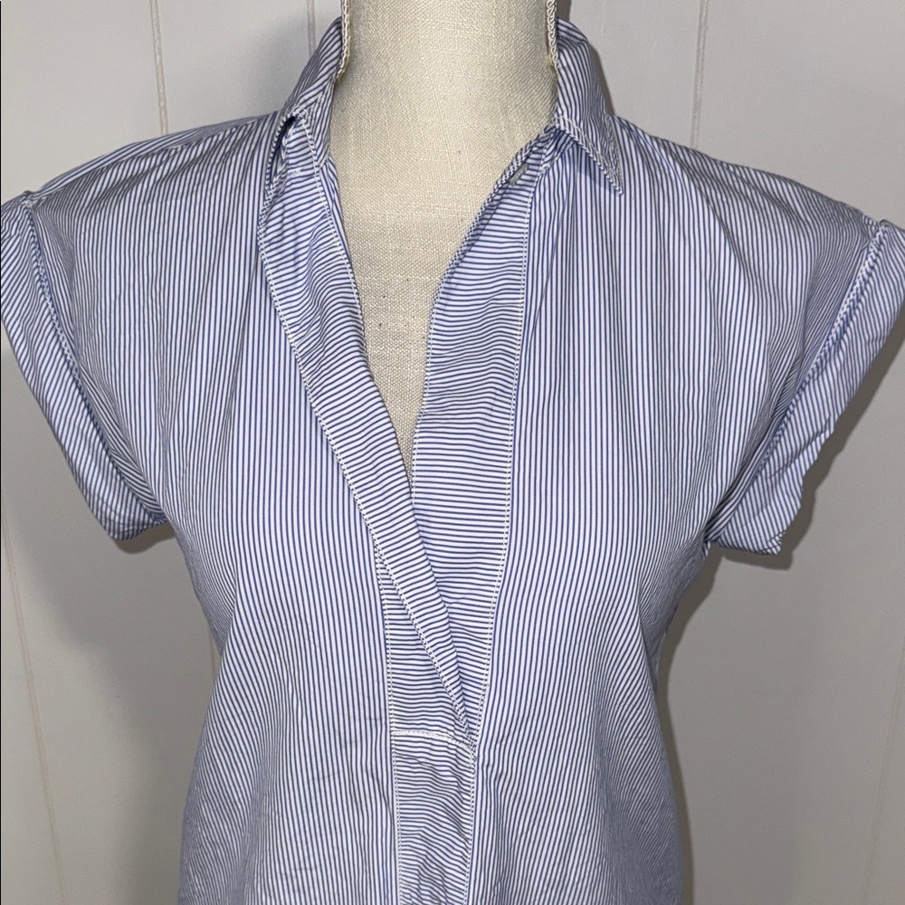 J. Crew Blue Striped Blouse - Picture 2 of 5
